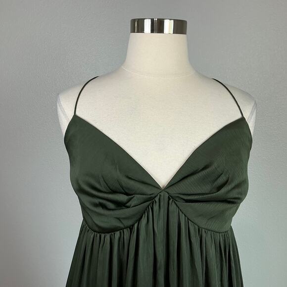 Sachin & Babi Chiffon Long A-Line Maxi Evening Gown Green Size 20W Formal Dress - Picture 6 of 10